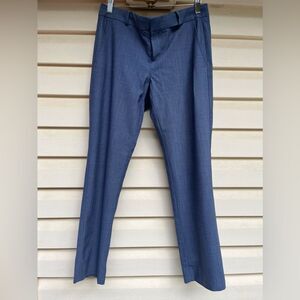 Banana Republic grey/light blue ankle length pants, mid-rise, zipper, pockets, 2